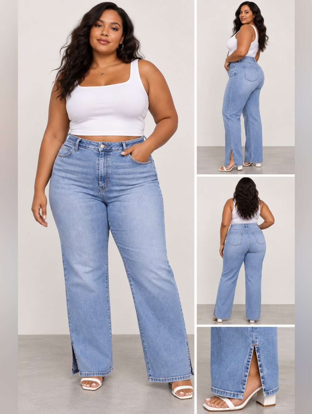 🌺 2/$30 Fashion Nova Light Wash High-Rise Wide Leg Jeans